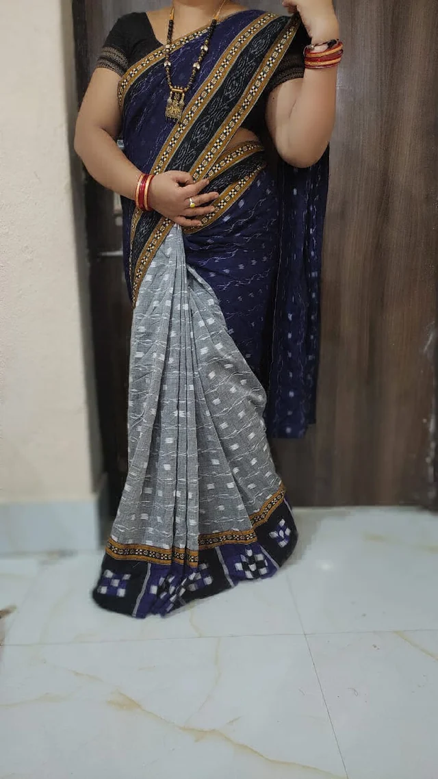 102028 Sambalpuri Handloom Patchwork Saree With Blause