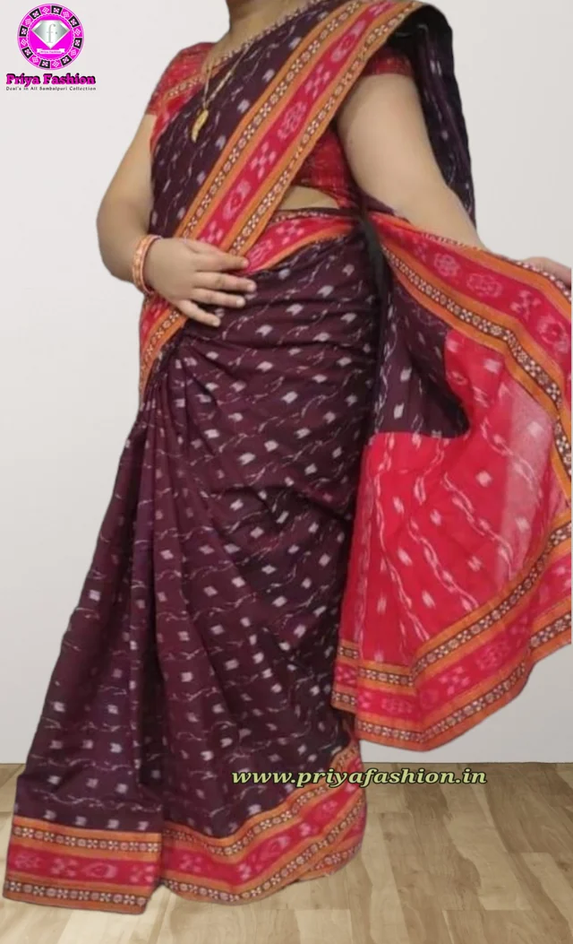 102031 Sambalpuri Handloom Patchwork Saree With Blause