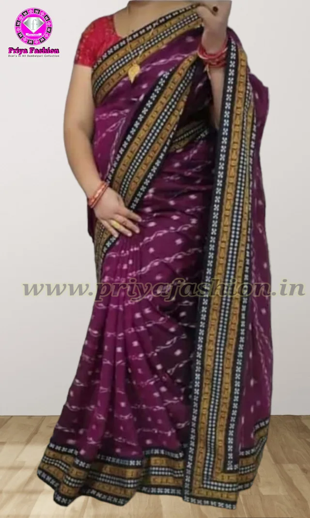 102032 Sambalpuri Handloom Patchwork Saree With Blause