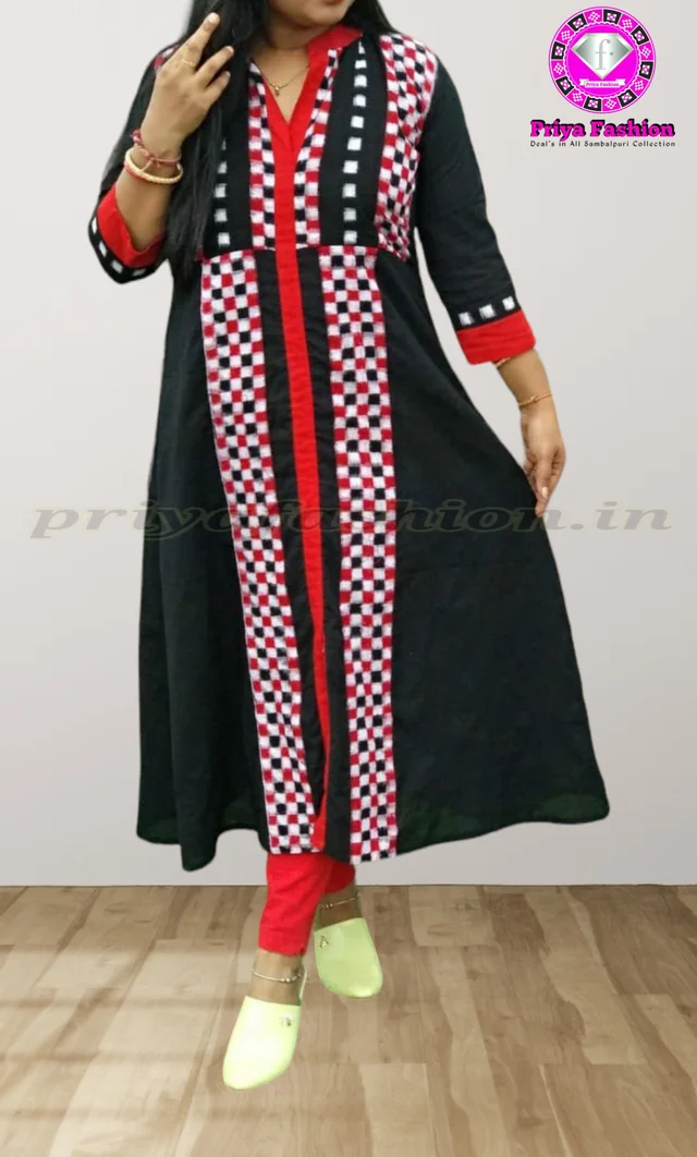 102075 Sambalpuri Round Long Kurti - XXL