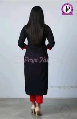 101063 Sambalpuri Handloom Cotton Stiching Kurti - 42 Chest, Black