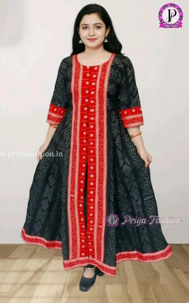 101607 Round Kurti Sambalpuri Handloom New Design - 40