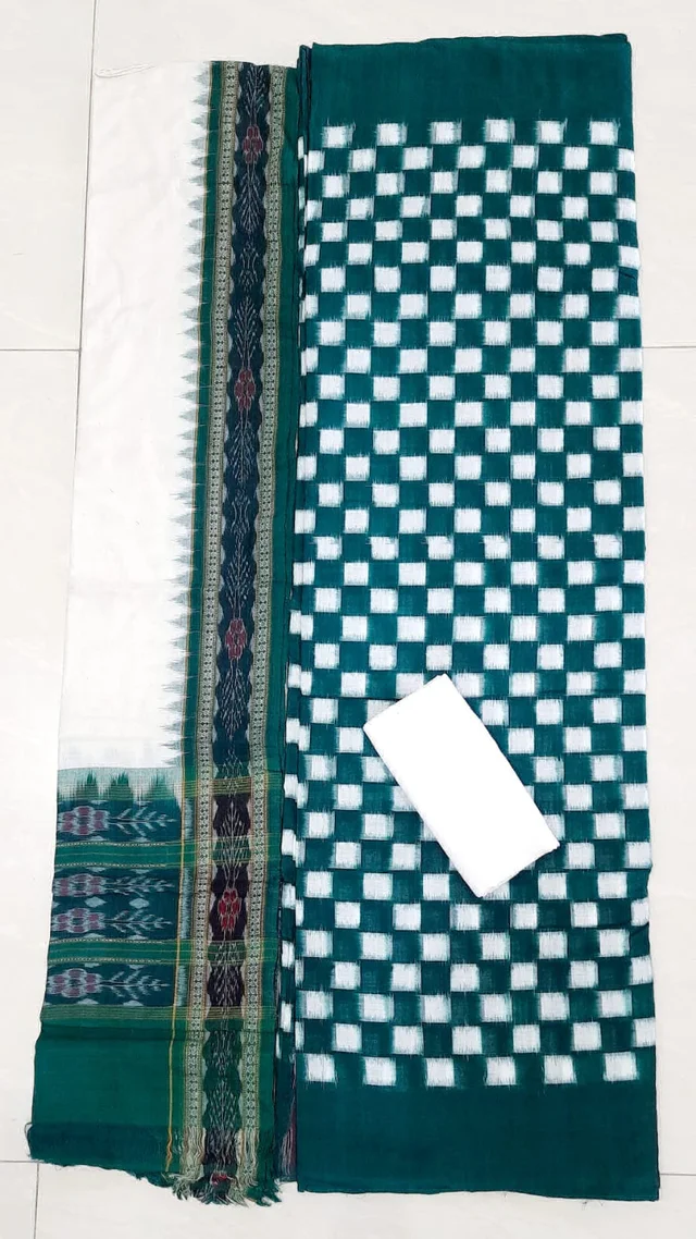 102066 Sambalpuri Handloom Dress Material With Dupatta Set