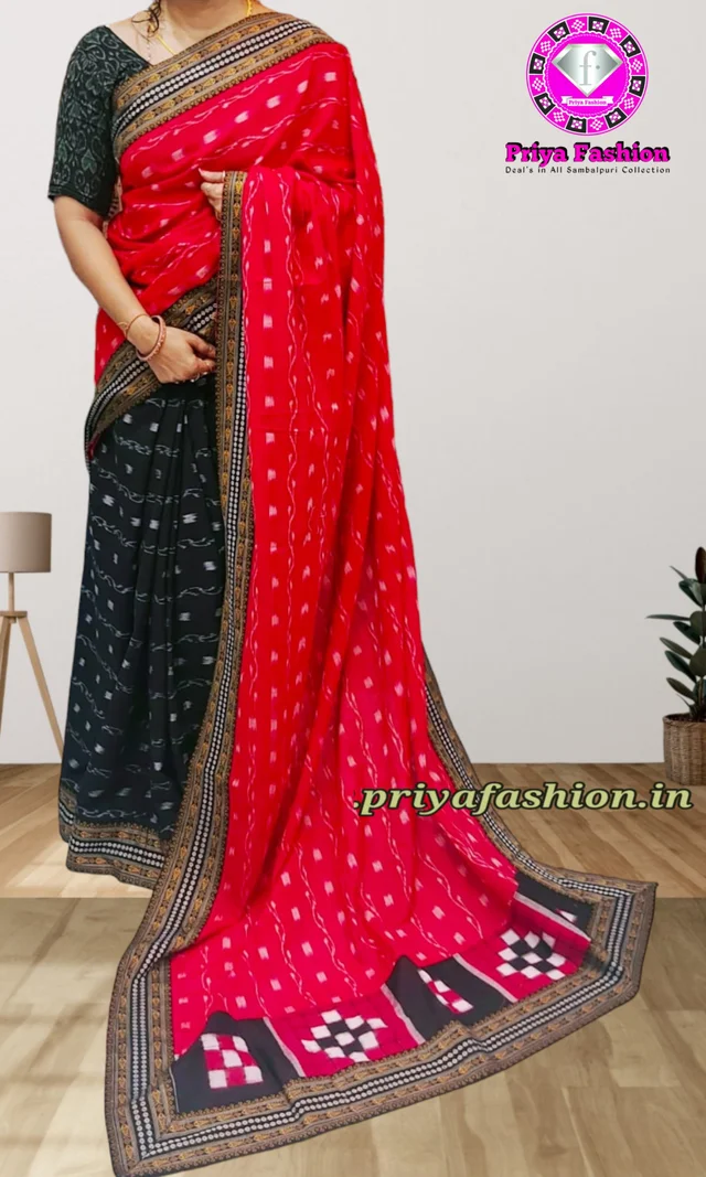 102085 Sambalpuri Patchwork Saree With Blause Pics
