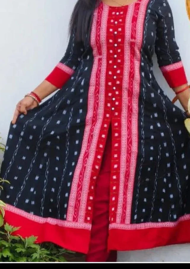 102122 Sambalpuri Handloom Round Long Kurti - 44