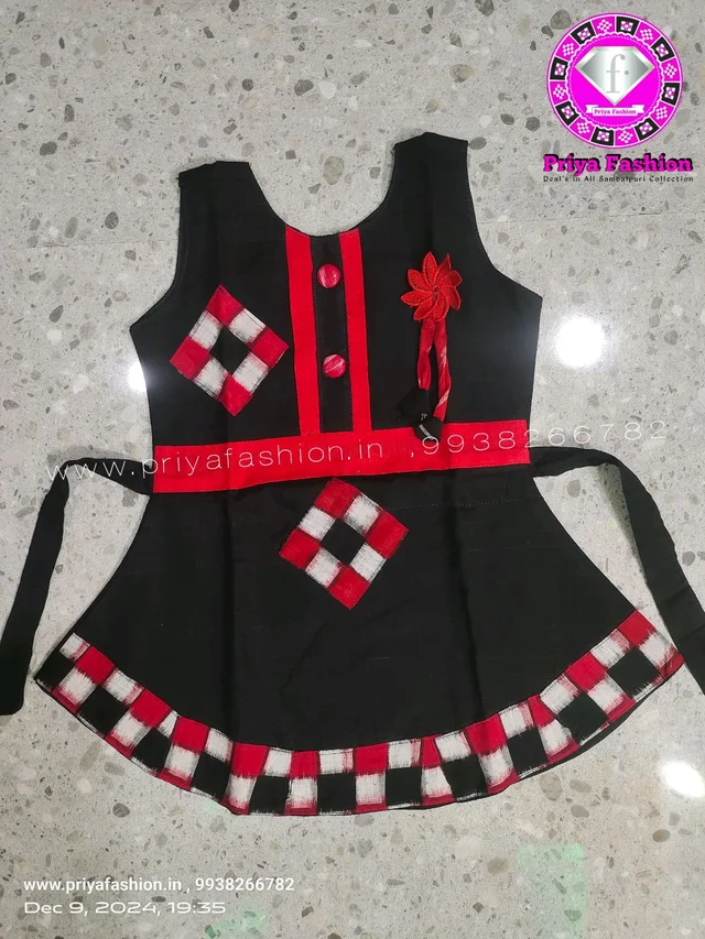 102303 Sambalpuri Kids, Baby Dress - Black, 22