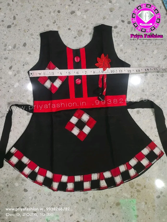 102303 Sambalpuri Kids, Baby Dress - Black, 22