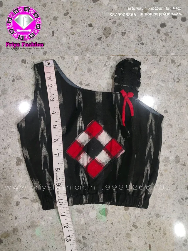 102304 Sambalpuri Kids, Baby Dress - Black, Red, 26