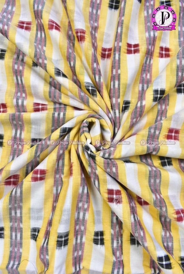 102340 Sambalpuri Handlooms Fabric - Cream, 2 Meter