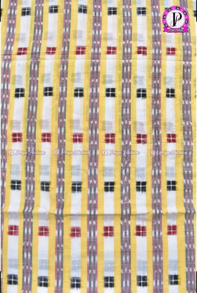 102340 Sambalpuri Handlooms Fabric - Cream, 2 Meter