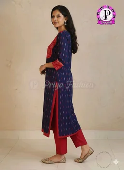 102376 Sambalpuri Handloom Cotton Stitching Kurti In Meroon Colour - S-36, Jacksons Purple