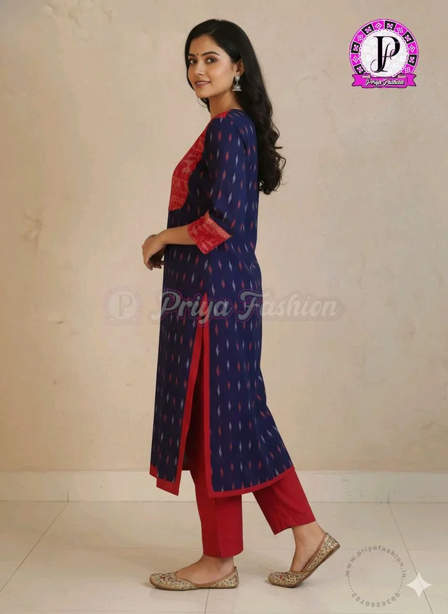 102376 Sambalpuri Handloom Cotton Stitching Kurti In Meroon Colour - S-36, Jacksons Purple