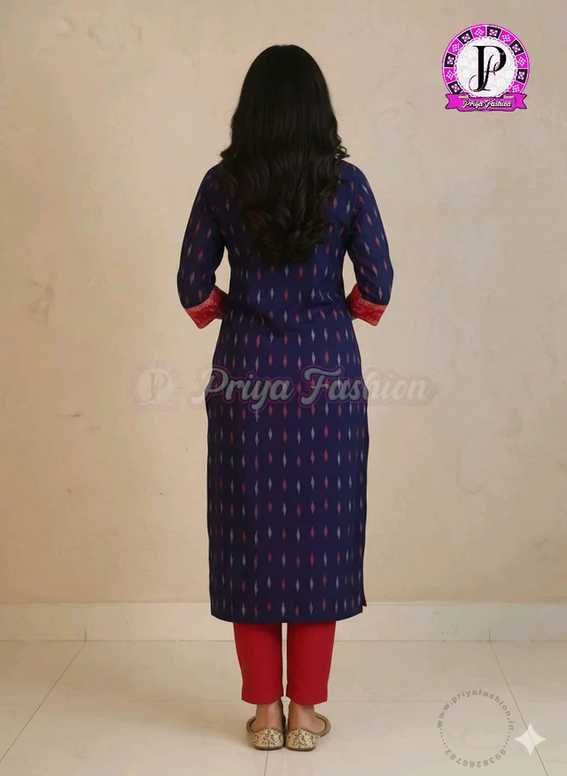 102376 Sambalpuri Handloom Cotton Stitching Kurti In Meroon Colour - S-36, Jacksons Purple