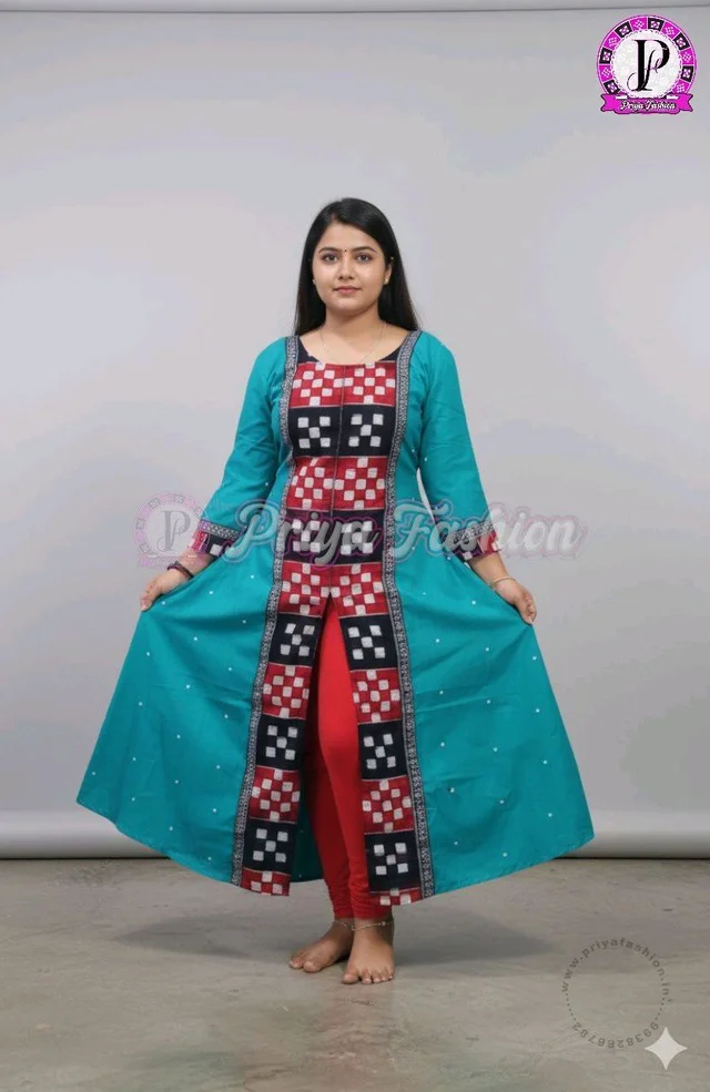 102383 Sambalpuri Round Kurti Top - 40, Scooter