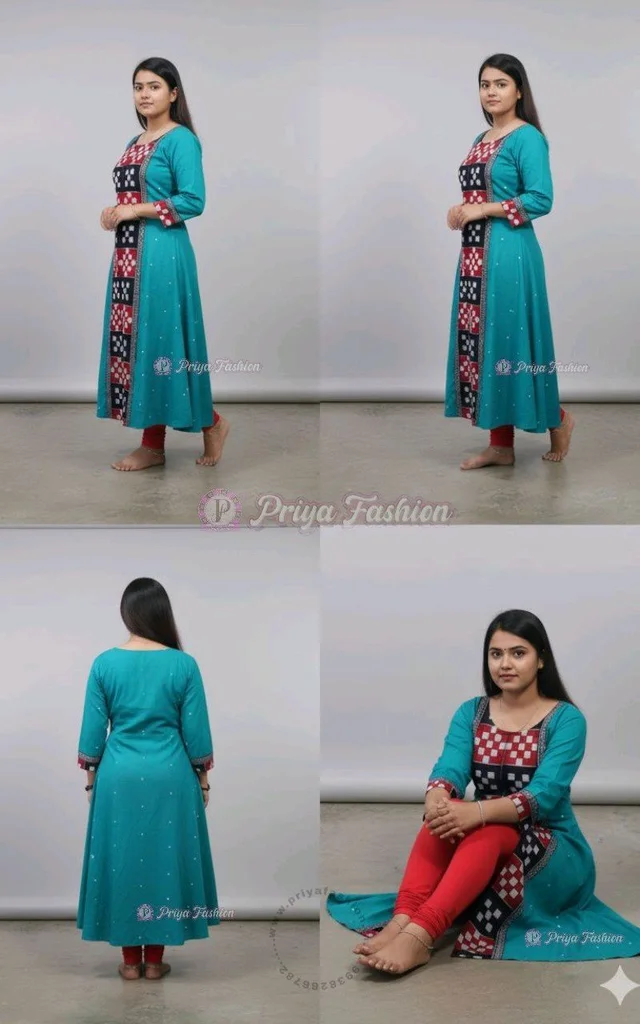 102383 Sambalpuri Round Kurti Top - 42, Scooter