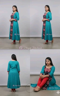 102383 Sambalpuri Round Kurti Top - 44, Scooter