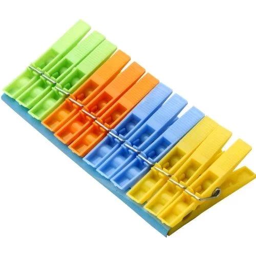 Cloth Clips 12 Pcs Multicolour – Strong Grip Laundry Pegs 