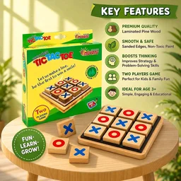 Awals Wooden Tic Tac Toe Mini