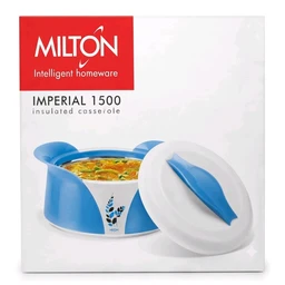 Milton Imperial 1500 Insulated Casserole (Blue, 1500 ml) - Hot and Cold Food Serving Pot with Lid
