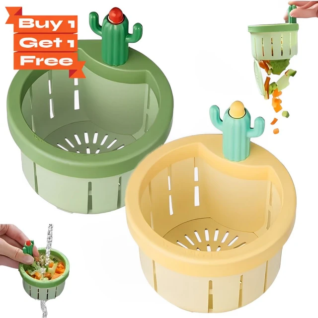 Cactus Sink Filter Drain Basket - Plastic Kitchen Sink Strainer for Food Waste, Easy-to-Clean Cactus Design (Buy 1, Get 1 Free)