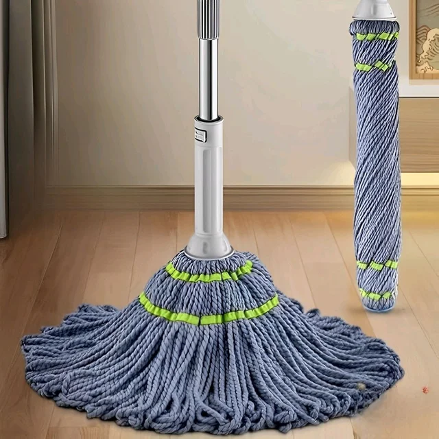 Stainless Steel Microfiber Twist Mop | Self-Wringing Squeeze Mop with Extendable Handle for Home & Office Floor Cleaning | Reusable Dust Mop (Random Color)