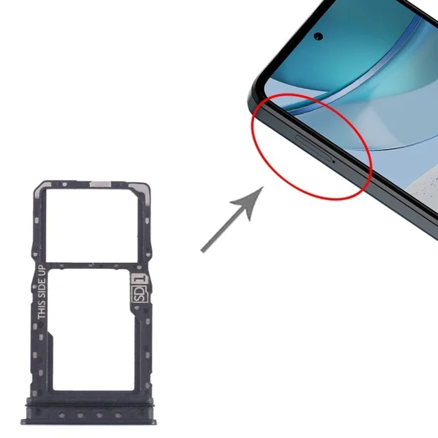 Motorola For Motorola Moto G 5G (2023) XT2313 Sim Holder Sim Card Tray SD Card Reader Black