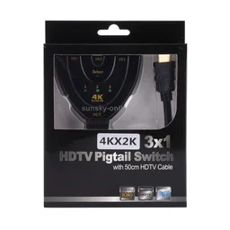 iSparehub 3 Port into 1 HDMI Input 4K x 2K HDTV Smart TV Pigtail Switch Adapter HDMI Splitter Adaptor Cable Module