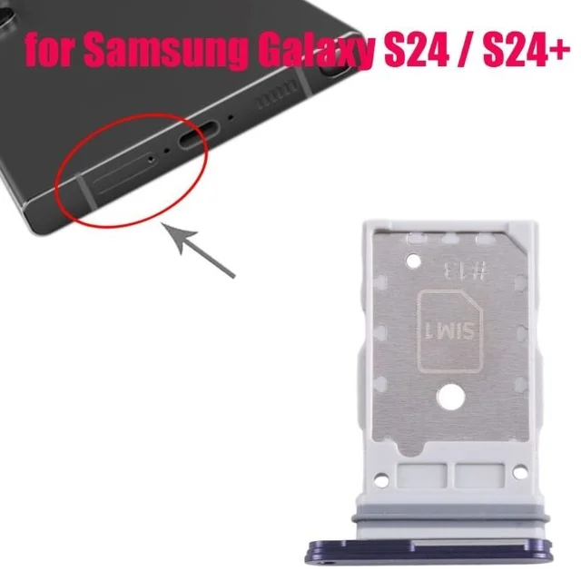 Samsung For Samsung Galaxy S24 / S24+ 5G OEM SIM + SIM Card Tray Outer Holder (Black)