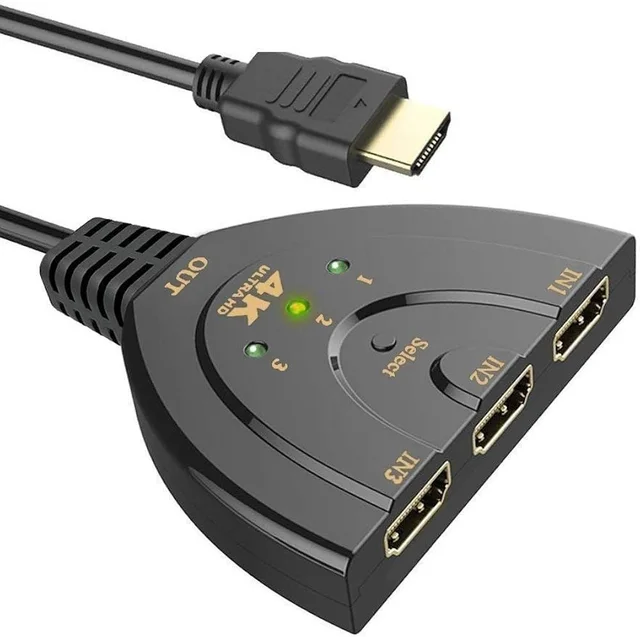 iSparehub 3 Port into 1 HDMI Input 4K x 2K HDTV Smart TV Pigtail Switch Adapter HDMI Splitter Adaptor Cable Module