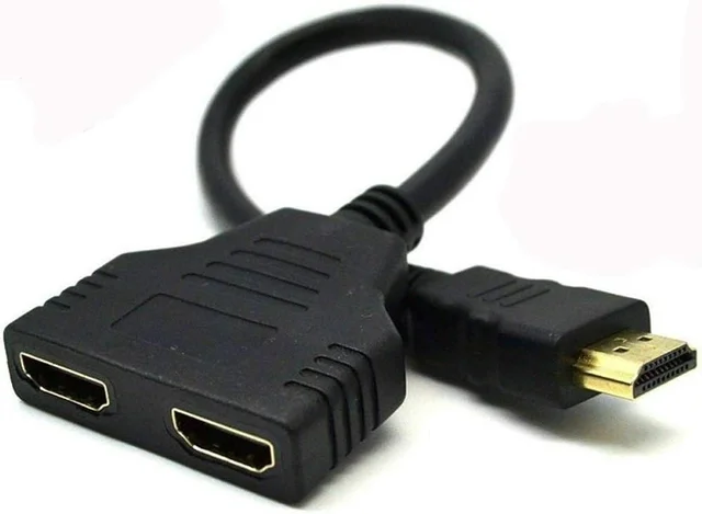 iSparehub HDMI Male to Dual HDMI Female Adapter Cable , 1 HDMI male to 2 HDMI Female