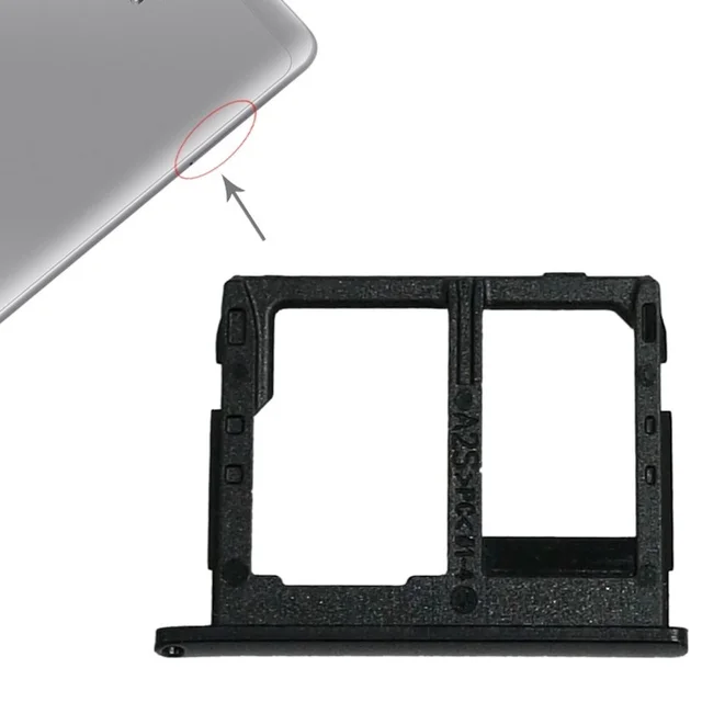 Samsung For Galaxy Tab A 8.0 / T380 / T385 SIM Card Tray + Micro SD Card Tray (Black)