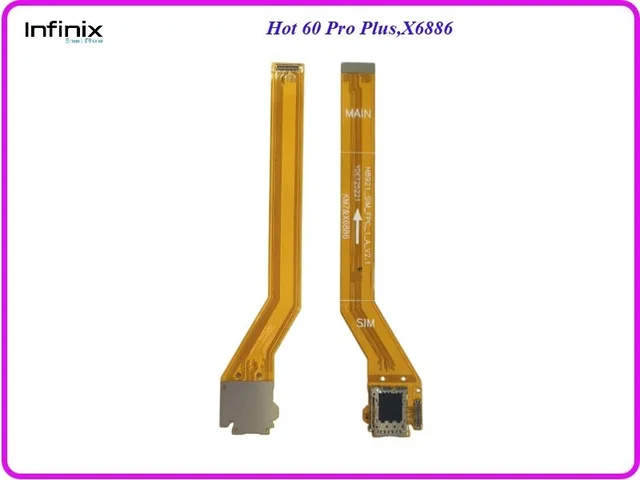 Infinix For Infinix Hot 60 Pro Plus X6886 Sim Card Reader Sim Jack LCD Flex Cable
