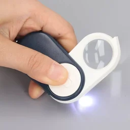Generic Mini Folding Portable 10X Magnifying Glasses Lens Handheld Pocket Key Ring With LED Light Reading Eye Loupe Keychain Magnifier