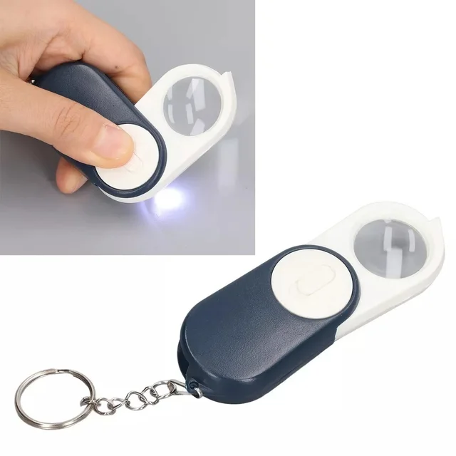 isparehub Mini Portable Magnify Glass Key Chain With Torch Light Best For Doctor , Student , Senior Citizens