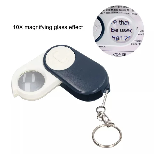 isparehub Mini Portable Magnify Glass Key Chain With Torch Light Best For Doctor , Student , Senior Citizens