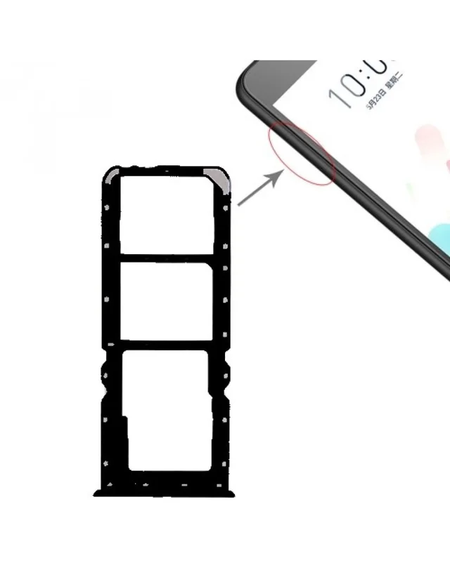 Oppo For Oppo Realme X2 X2 Pro Sim Card Tray Holder Memory SD Slot Outer (Black)