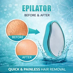Crystal Hair Eraser Epilator for Women & Men – Painless Hair Removal Exfoliation Tool, Reusable Nano Glass Hair Remover for Arms, Legs & Body (Model BD612)