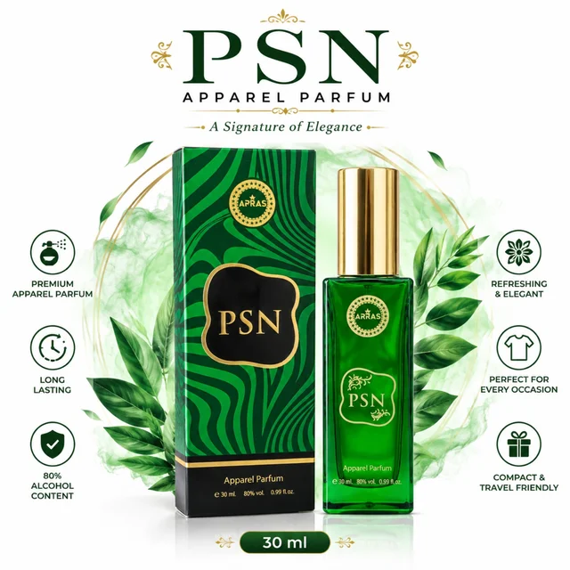 ARRAS PSN Apparel Parfum for Men & Women, Premium Long-Lasting Fragrance, Refreshing & Elegant Everyday Perfume, Compact Travel-Friendly Spray, 30 ml