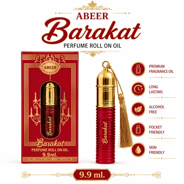 ABEER Barakat Perfume Roll On Oil, 9.9 ml | Premium Fragrance Oil | Alcohol-Free | Long Lasting | Pocket-Friendly Roll-On Attar