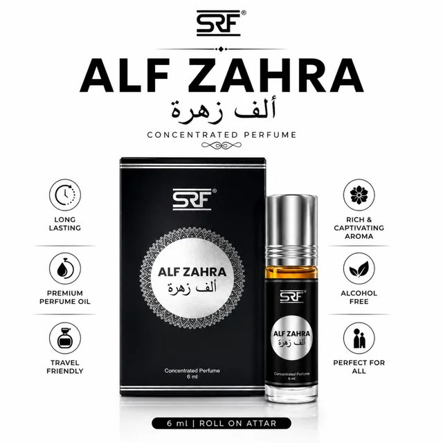 SRF Alf Zahra Concentrated Perfume Oil | Alcohol-Free Long-Lasting Attar | Rich & Captivating Aroma | Roll-On Perfume for Men & Women | 6 ml