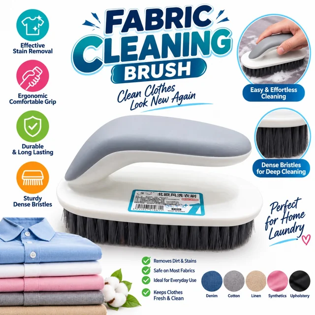 Fabric Cleaning Brush for Clothes ( Random colours ), Laundry & Upholstery | Dense Bristle Stain & Dirt Cleaning Brush with Comfortable Ergonomic Grip