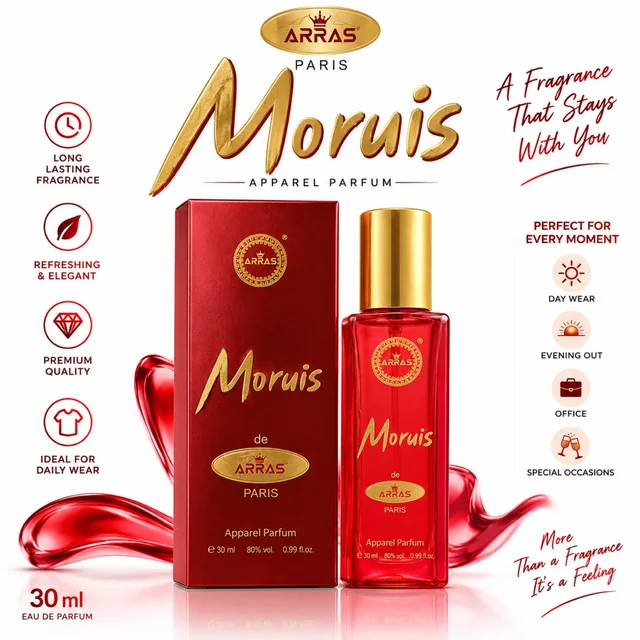 ARRAS Moruis Apparel Parfum for Men & Women, Long Lasting Fragrance, Refreshing & Elegant Everyday Perfume, Premium Quality Eau de Parfum, 30 ml
