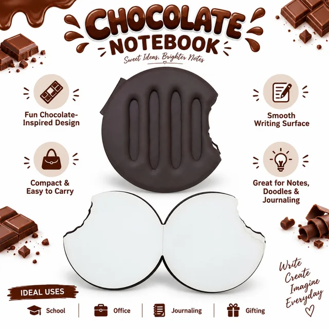 Chocolate Shape Notebook for Kids & Students, Fun Chocolate-Inspired Design Writing Notebook for School, Office, Journaling, Doodling, Notes & Creative Writing
