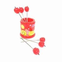 6Pcs Fruit Shape Forks with stand - Random Fruit Shape
