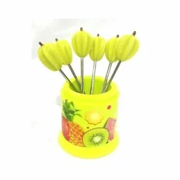 6Pcs Fruit Shape Forks with stand - Random Fruit Shape