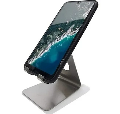 2 in 1 Stainless Steel Card Holder & Mobile Holder Stand for All Kind of Mobiles & Tablets - AO6R6S1