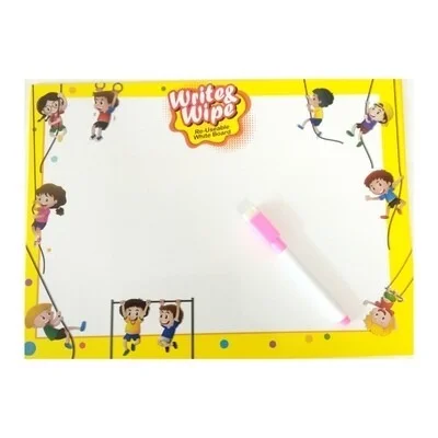 Aryans Write & Wipe Re-Useable White Board - A4 Size