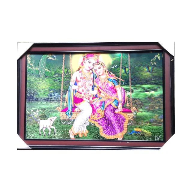 5 Dimensional Beautiful Radha Krishna 25 X 17.5 Inch Photo Frame - RI2R9