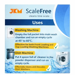 JKM Scaleout Cleans lime scale Washing Machine & Dishwasher Powder | Removes Limescale | Improves Performance & Saves Power | Suitable for Front & Top Load Machines