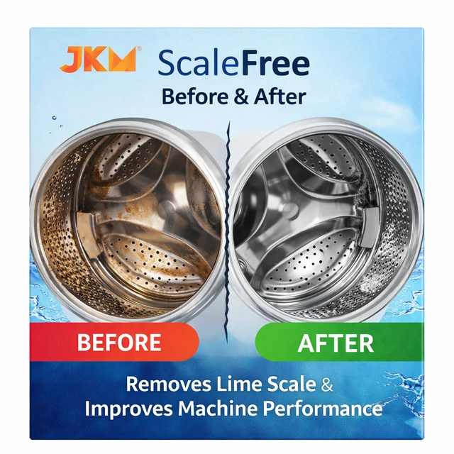 JKM Scaleout Cleans lime scale Washing Machine & Dishwasher Powder | Removes Limescale | Improves Performance & Saves Power | Suitable for Front & Top Load Machines